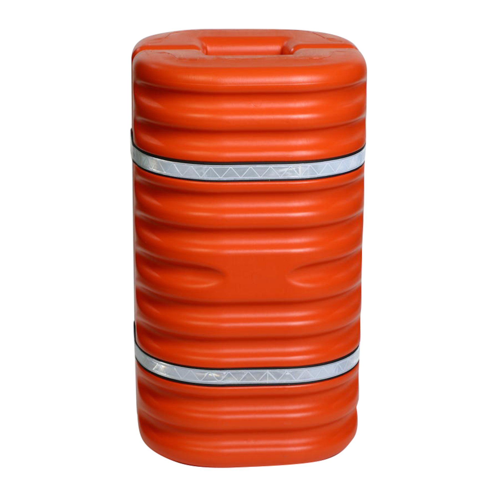 Eagle High-Visibility Column Protector — Fits 12in. Square Column, HDPE, Reflective Straps, Orange, Model# 1712OR